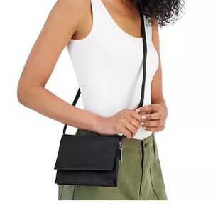 👜🌟Giani Bernini Nappa Small Flap Crossbody Bag Black Leather Purse 7.5” x 6”$79